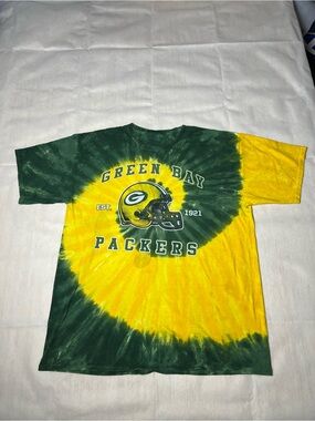 Green Bay Packers Tie-Dye Logo Tee - Yellow &‎ Green